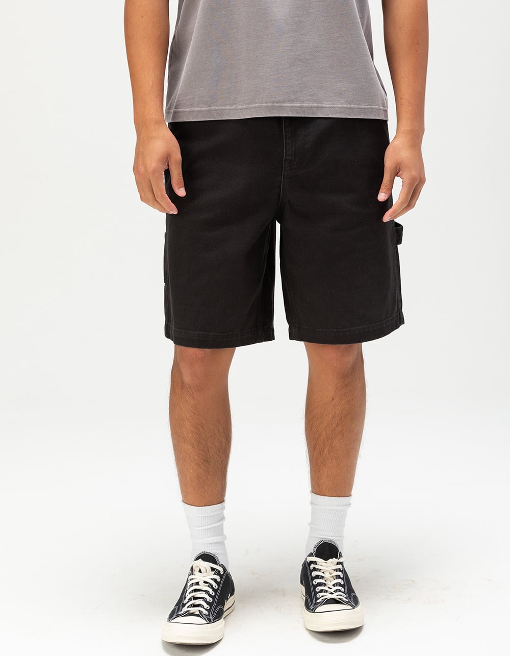 RSQ Mens Loose Twill Carpenter Shorts - WASHED BLACK