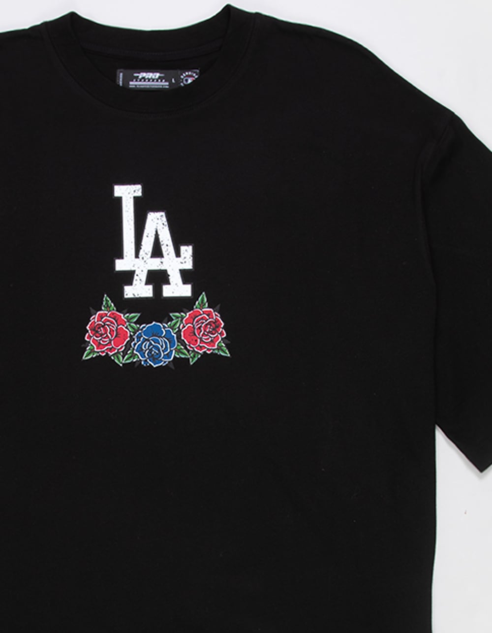 PRO STANDARD Los Angeles Dodgers Roses Mens Boxy Tee - BLACK