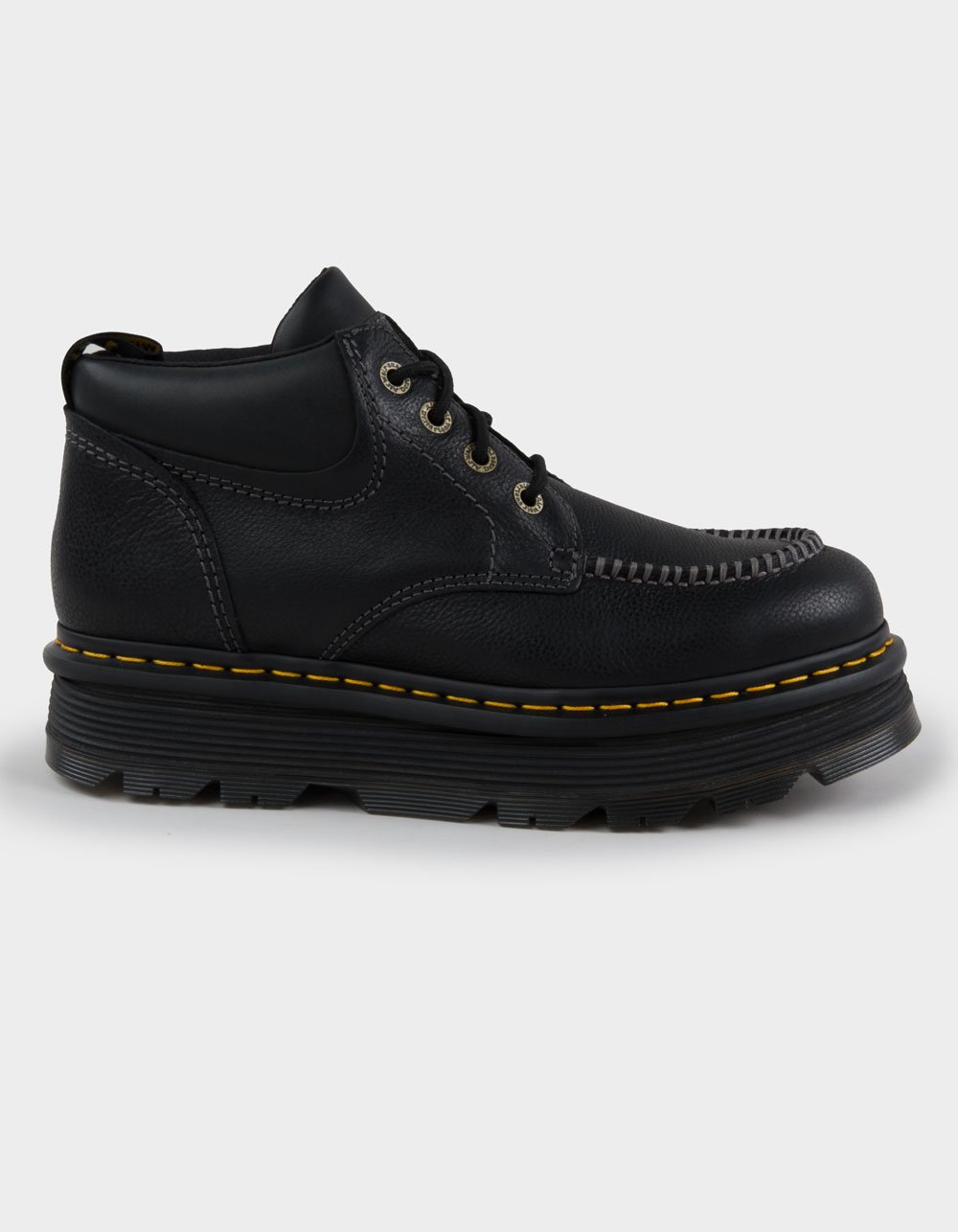 DR. MARTENS Zebzag 4-Eye Mens Leather Boots - BLACK