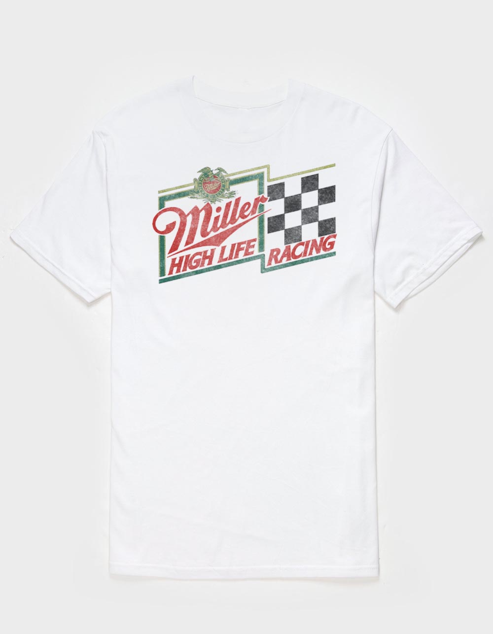 MILLER HIGH LIFE Racing Checkers Unisex Tee - WHITE