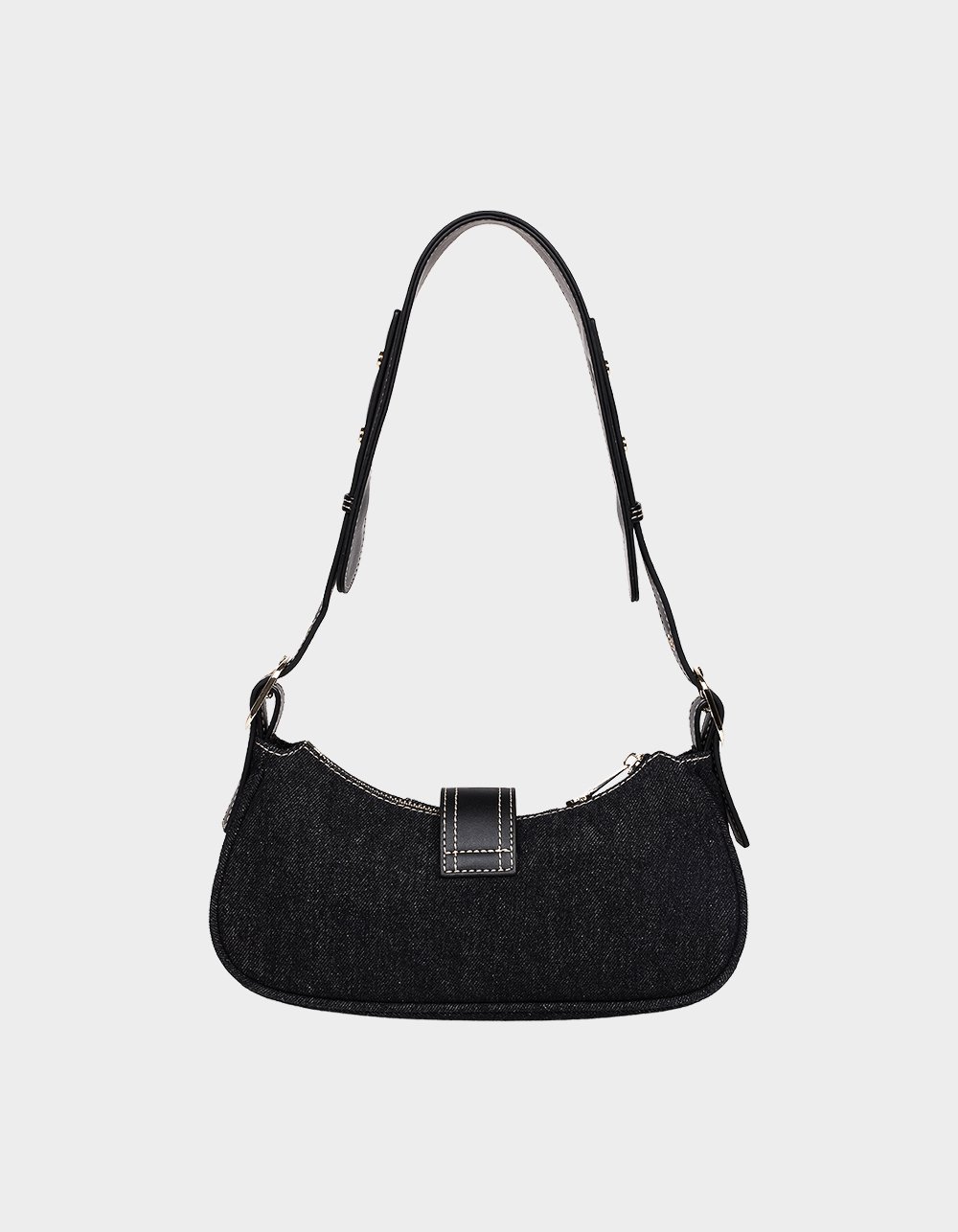TRUE RELIGION Multi-Strap Denim Shoulder Bag - BLACK