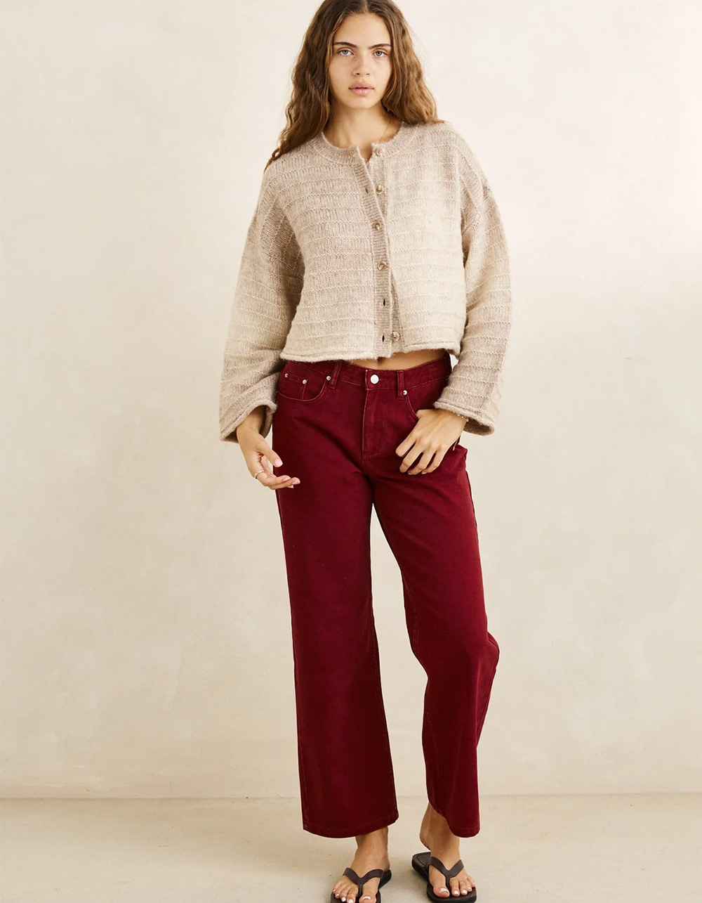 RHYTHM Baklava Womens Cardigan - CREAM