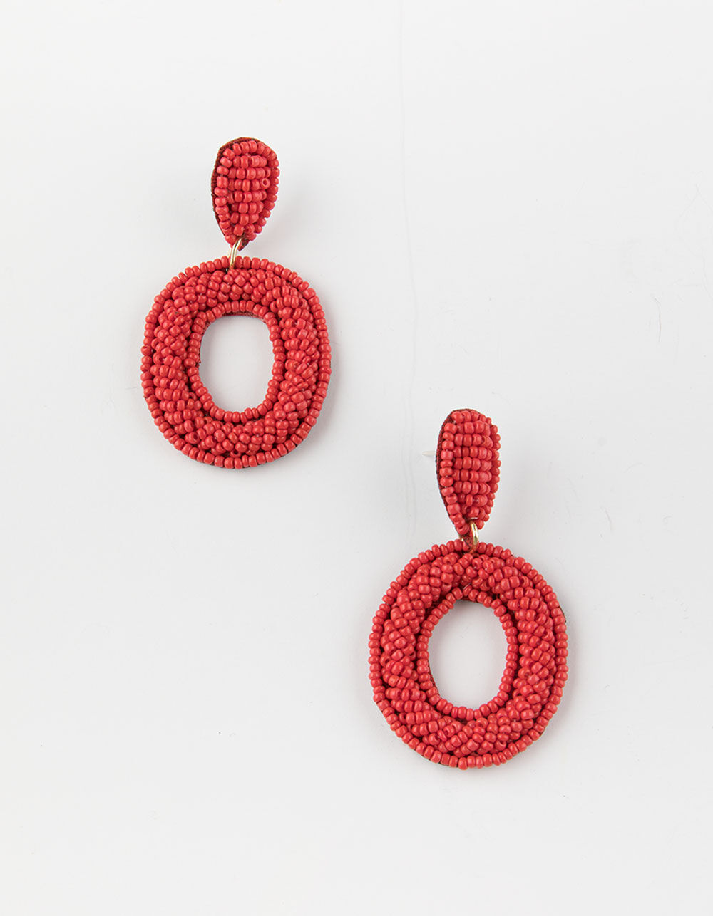 FULL TILT Beaded Red Chandelier Earrings RED Tillys
