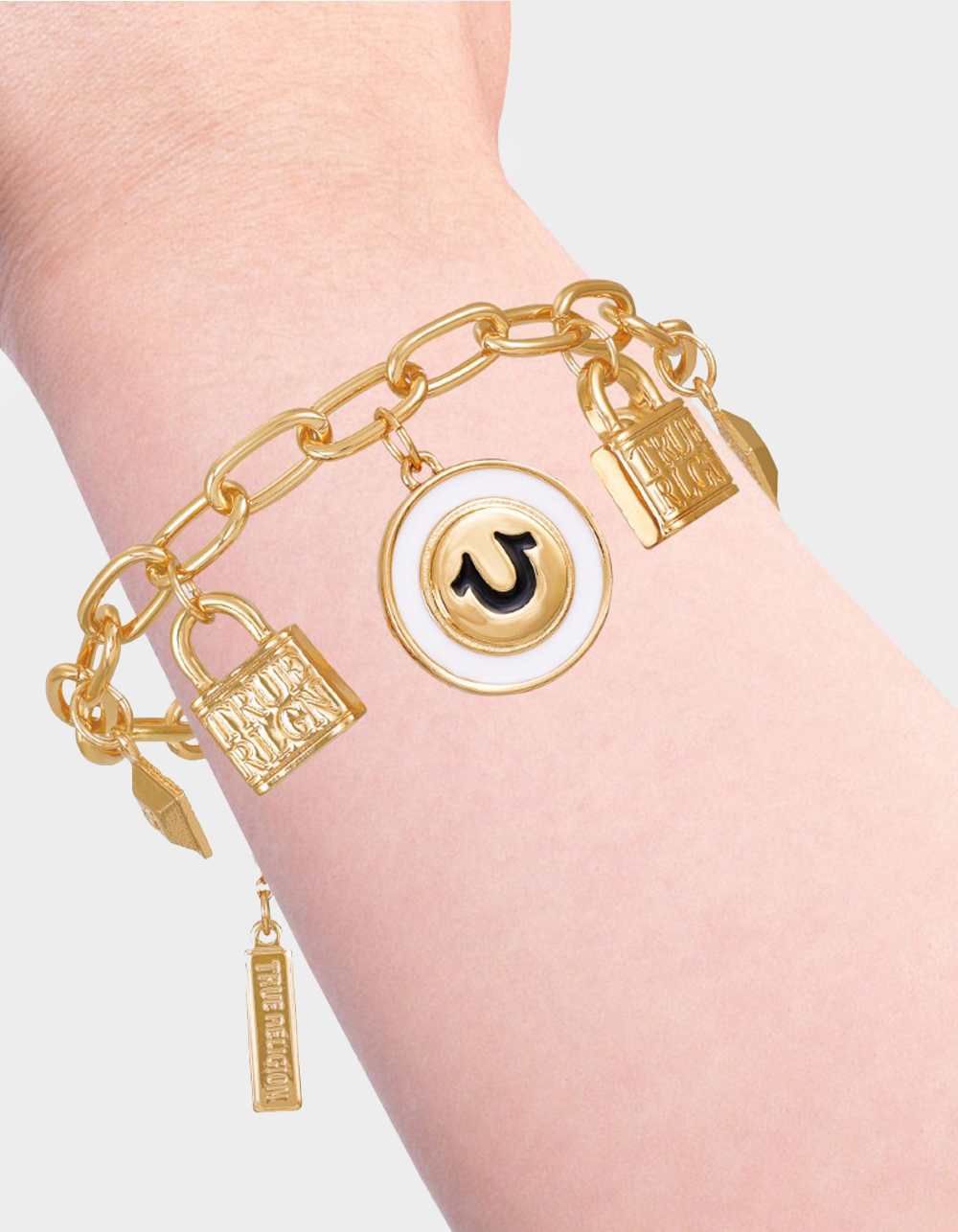TRUE RELIGION Padlock Charm Bracelet - GOLD