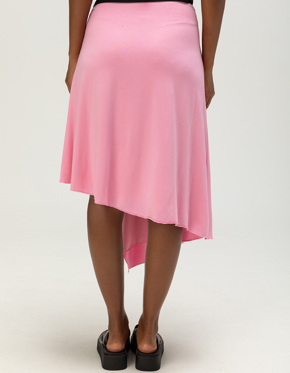 FULL TILT Womens Asymmetric Midi Skirt - PINK