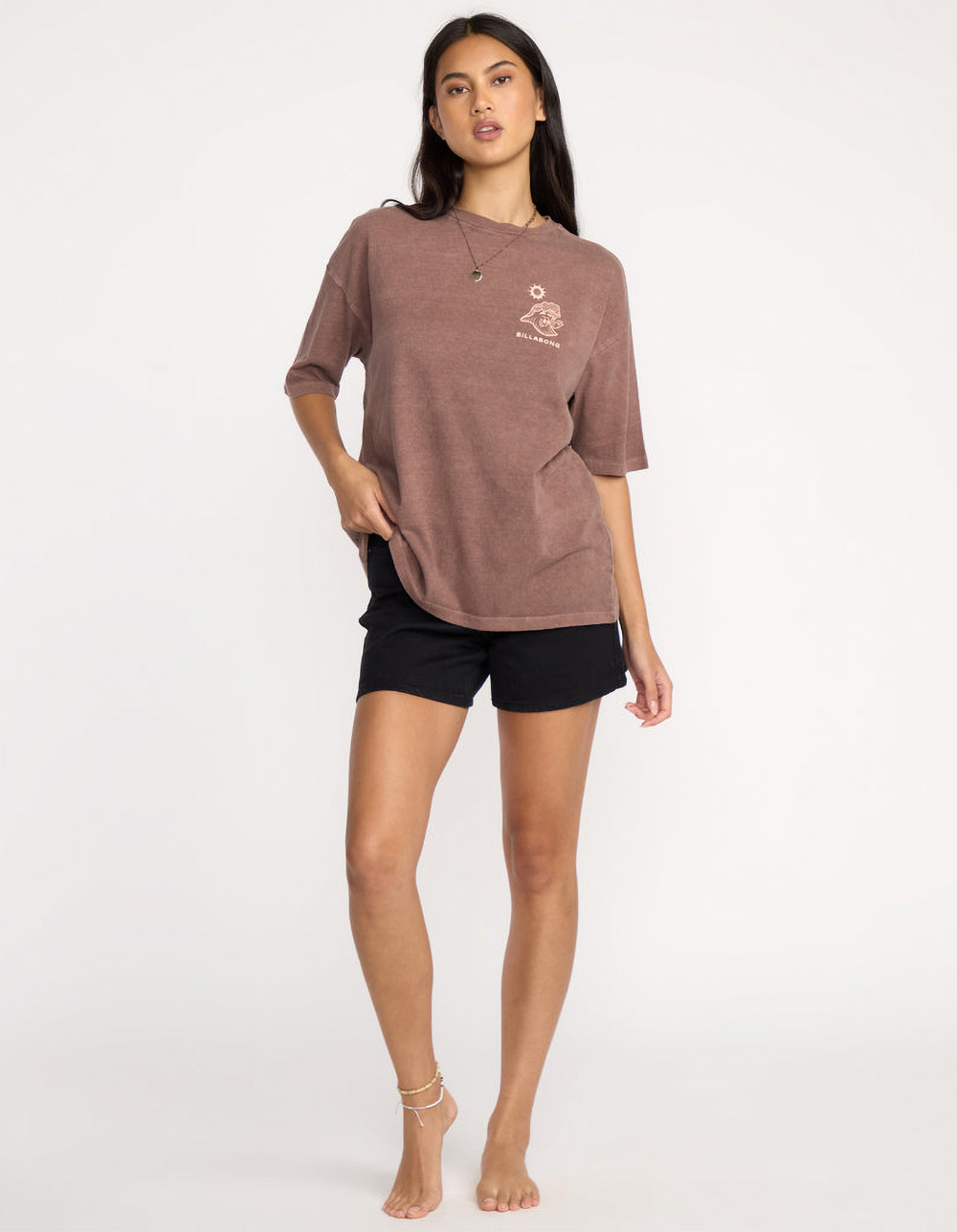 BILLABONG The Great Waves Womens Oversized Tee - BROWN