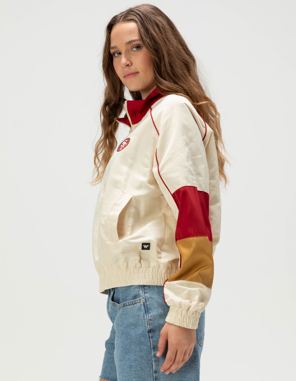 THE WILD COLLECTIVE San Francisco 49ers Womens Track Jacket - CREAM
