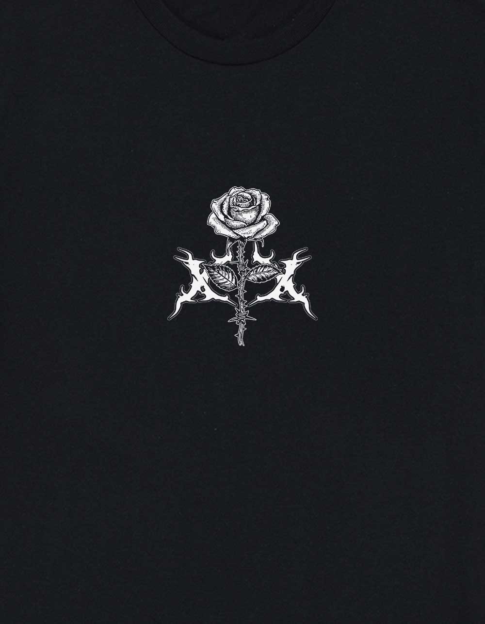 Rose Grunge Unisex Tee - BLACK