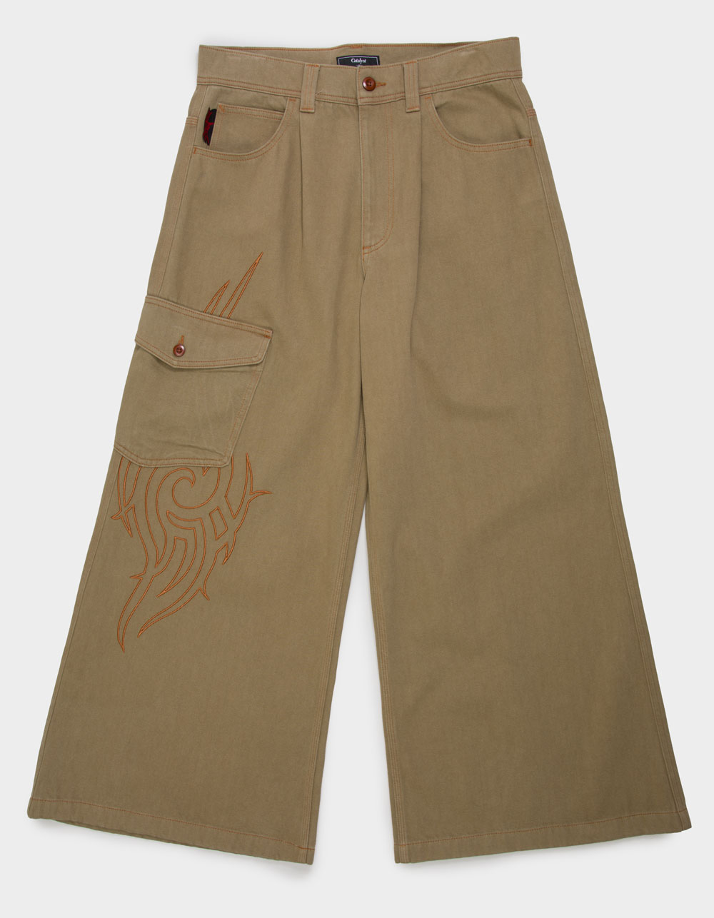 GAT Tribal Mens 34" Leg Opening Ultra Baggy Pants - KHAKI