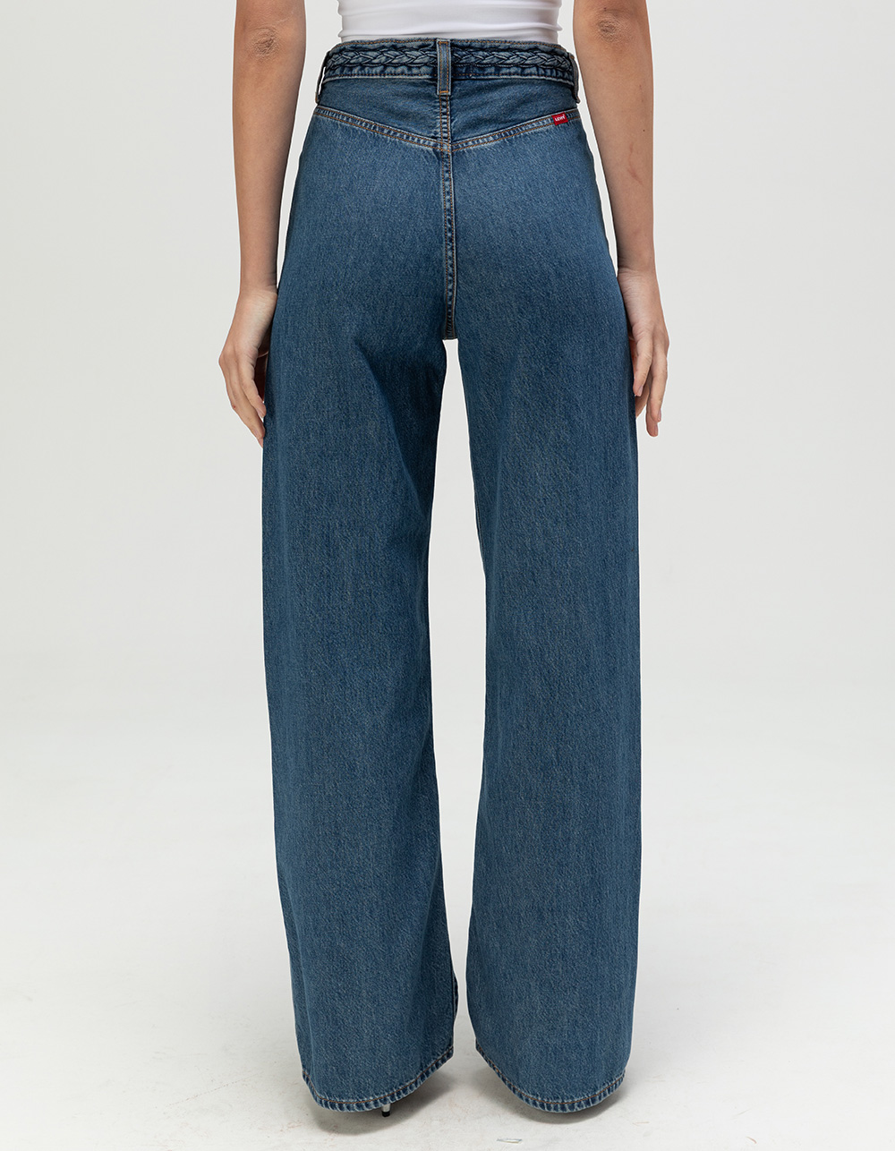LEVI'S Premium Ribcage Wide Leg Womens Jeans - Big Yikes MEDIUM INDIGO