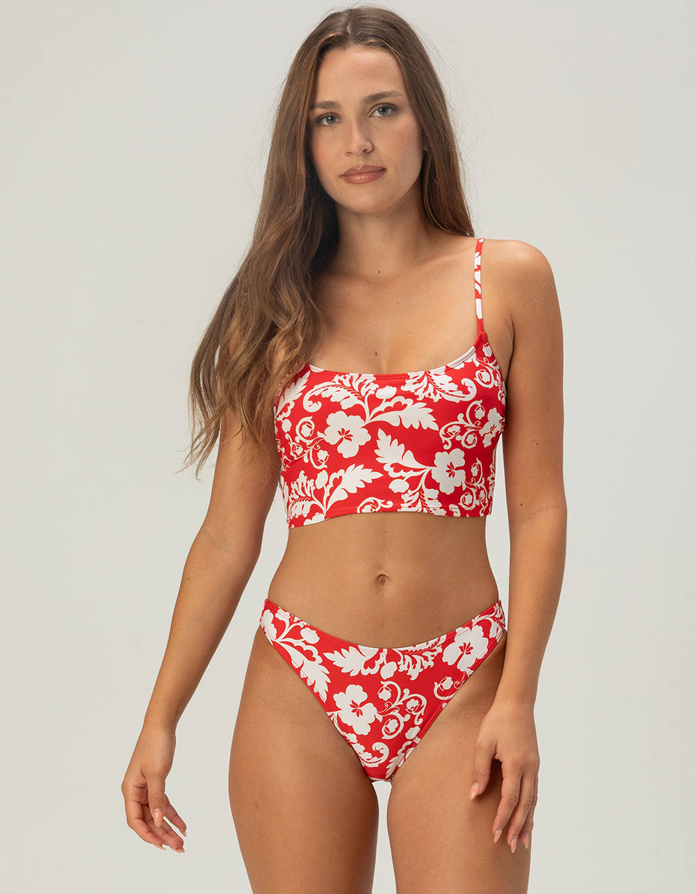 ROXY Days Of Summer High Leg Bikini Bottoms - RED