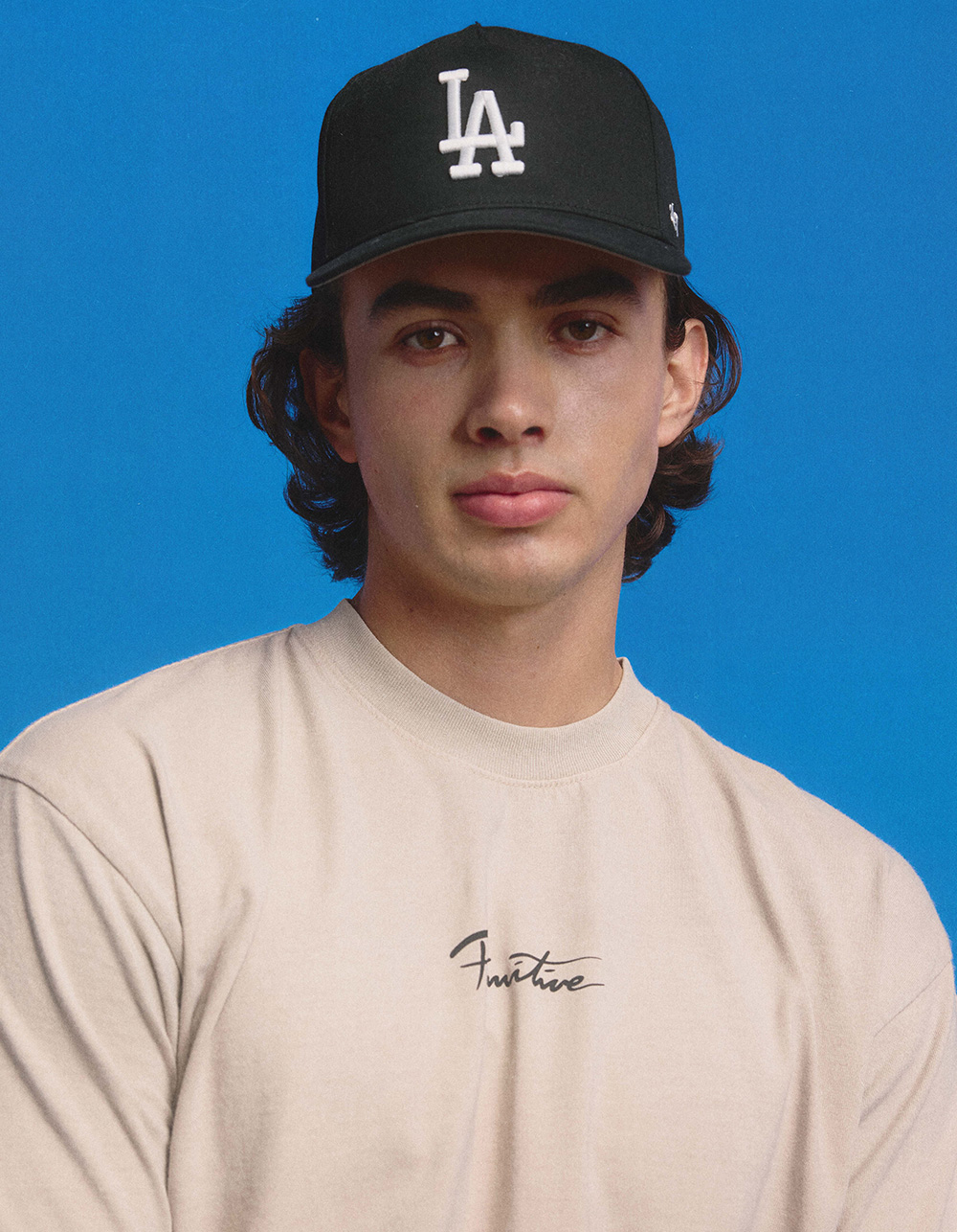 47 BRAND Los Angeles Dodgers '47 Clean Up Strapback Hat - BLACK/WHITE