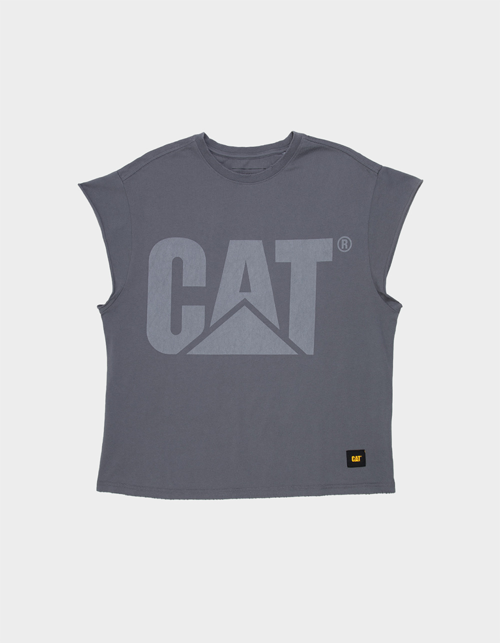 CATERPILLAR Logo Mens Muscle Tee - CEMENT