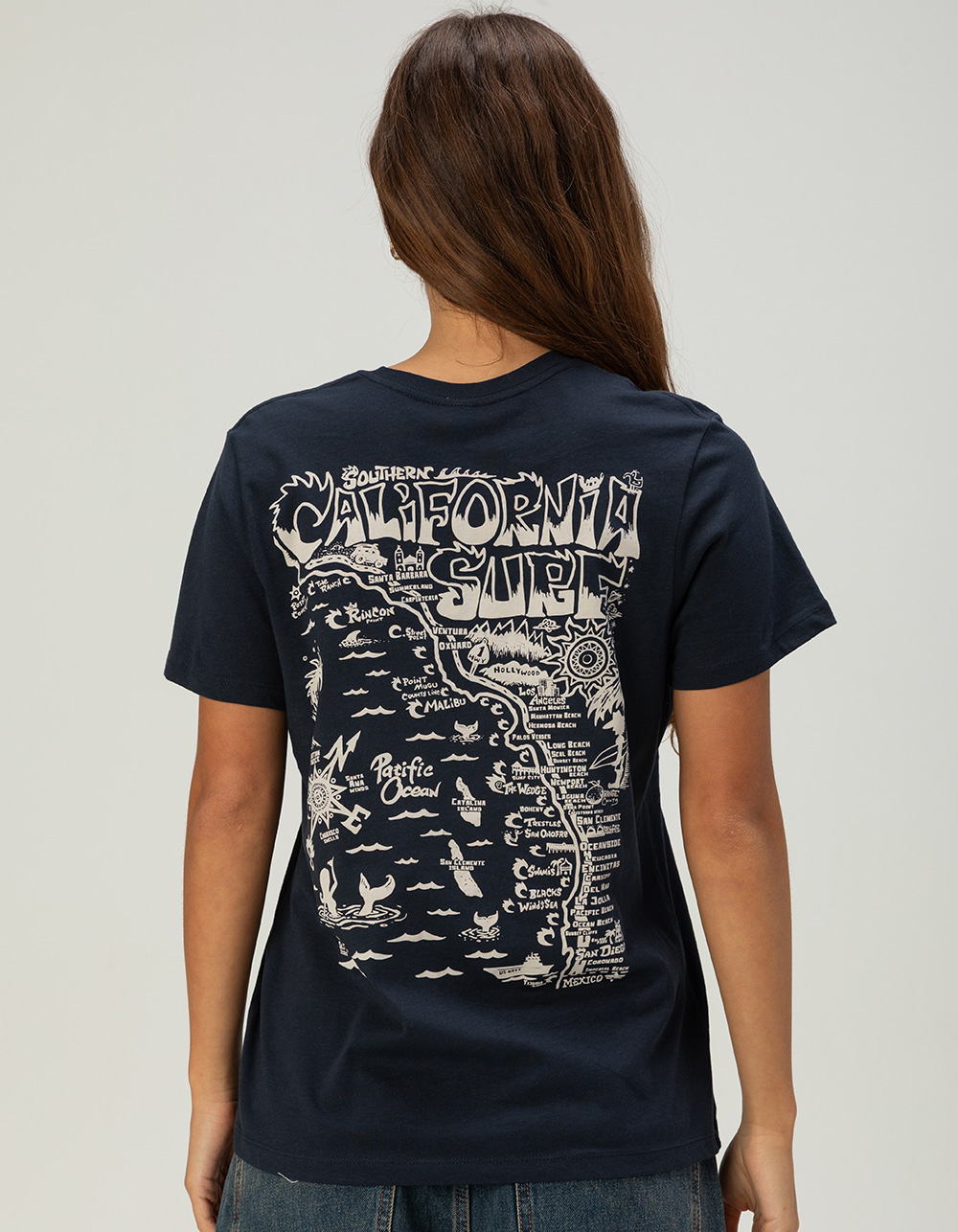 DISTANT LOCAL Southern California Womens Tee - NAVY