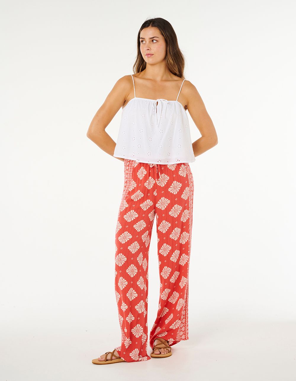 RIP CURL Ventura Wide Leg Womens Pants - RED
