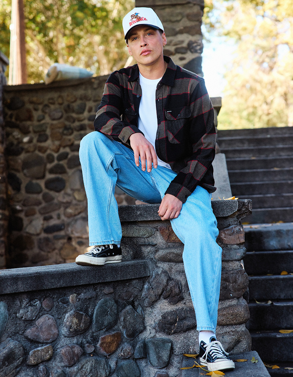 BRIXTON Bowery Mens Flannel - HEATHER GRAY