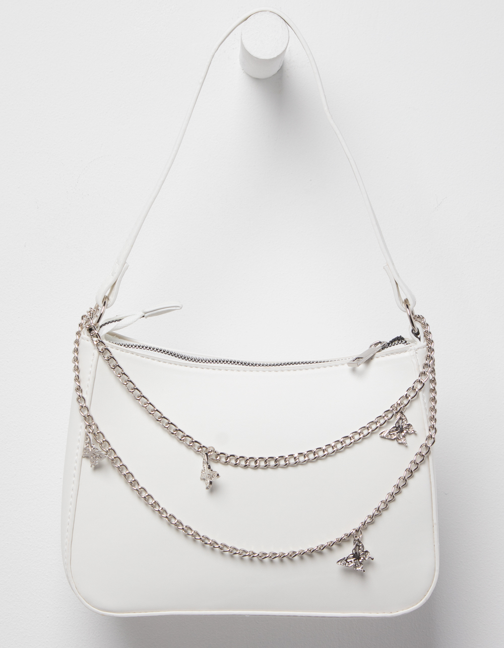 Butterfly Chain Baguette Bag OFF WHITE Tillys