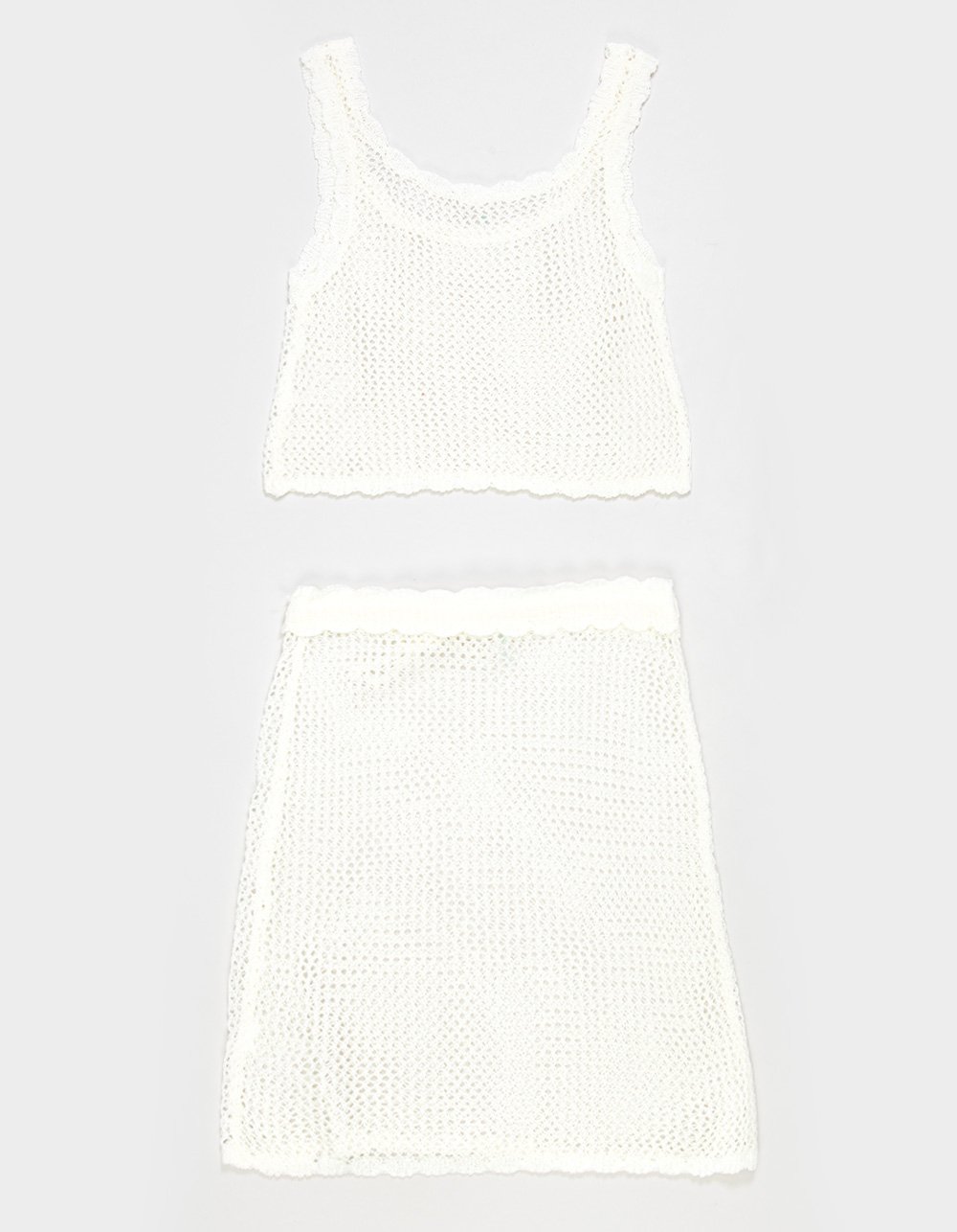 BEACH LINGO Girls 2 Piece Crochet Cover-Up Set - CREAM