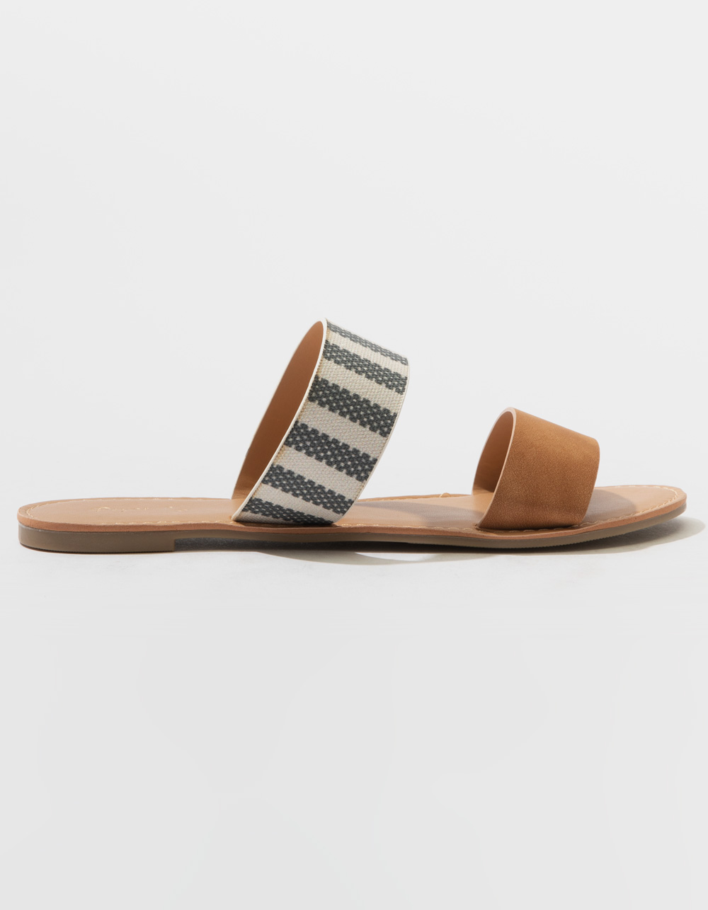 QUPID Double Strap Stripe Womens Sandals image number 1