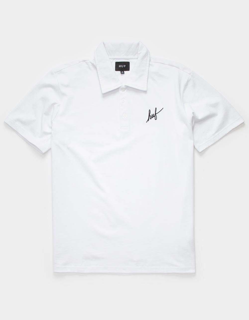 HUF Script Mens Polo T-Shirt - WHITE | Tillys