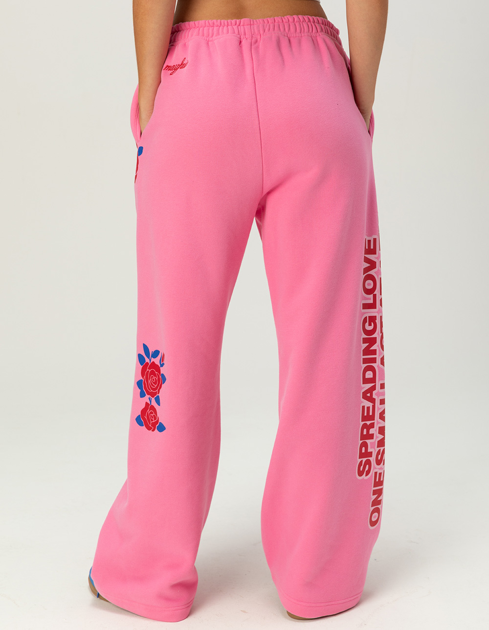 THE MAYFAIR GROUP Be Kind Womens Classic Wide Leg Sweatpants - PINK