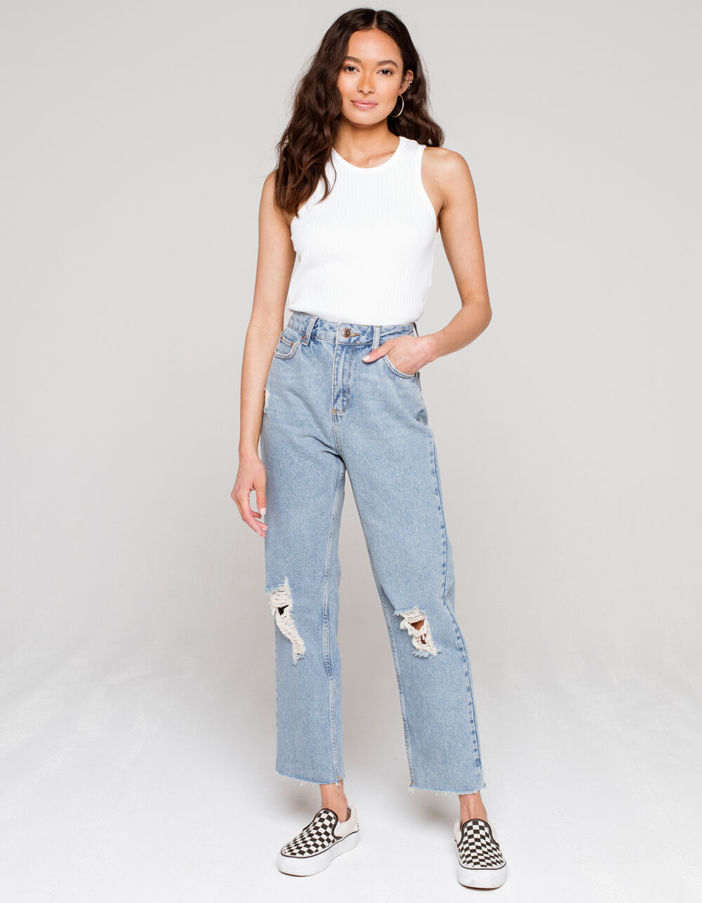 BDG Urban Outfitters Pax Tapered Womens Destroyed Jeans - LIGHT ...