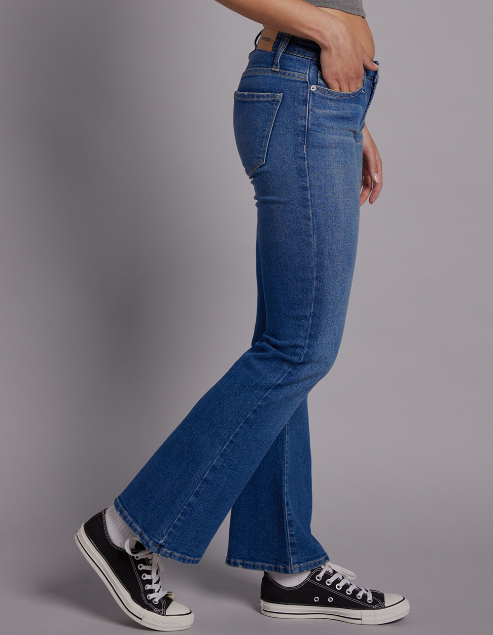 RSQ Womens Low Rise Flare Jeans MEDIUM WASH Tillys