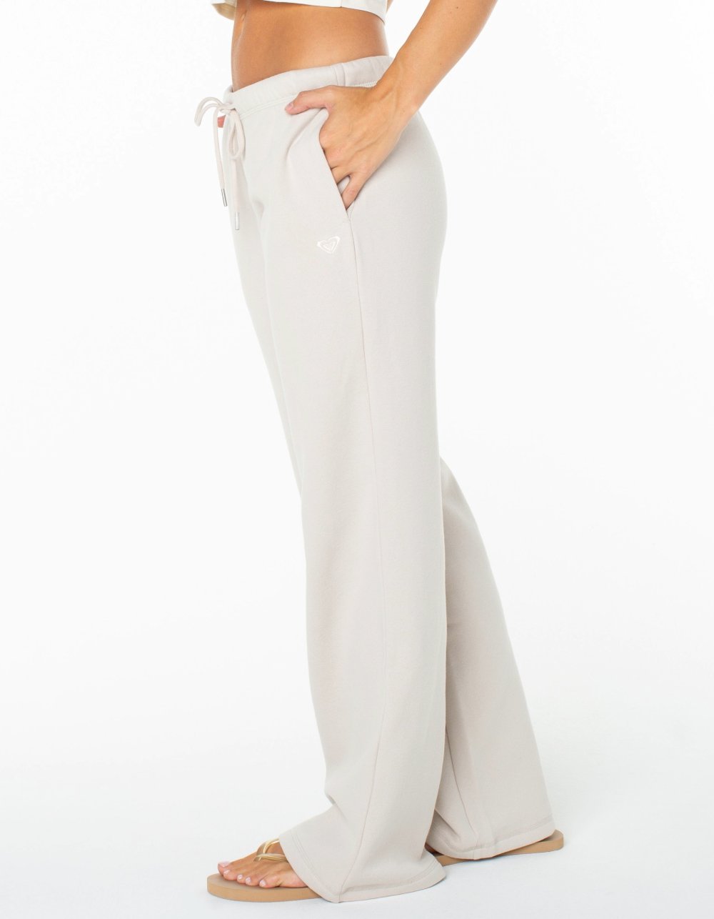 ROXY Ariel Wide Leg Womens Pant - LIGHT GRAY