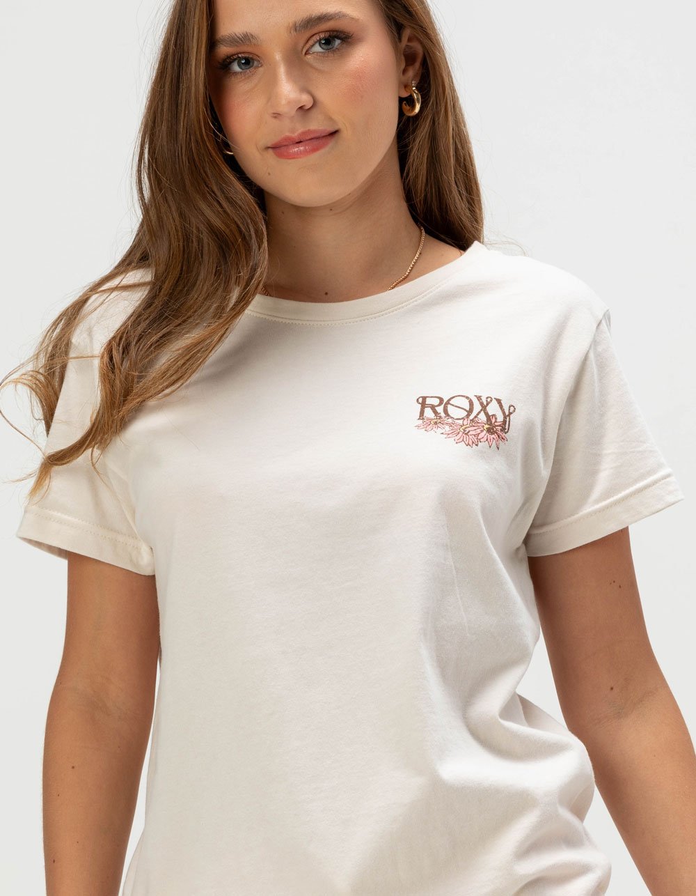 ROXY Beach Day Womens Boyfriend Tee - CREAM