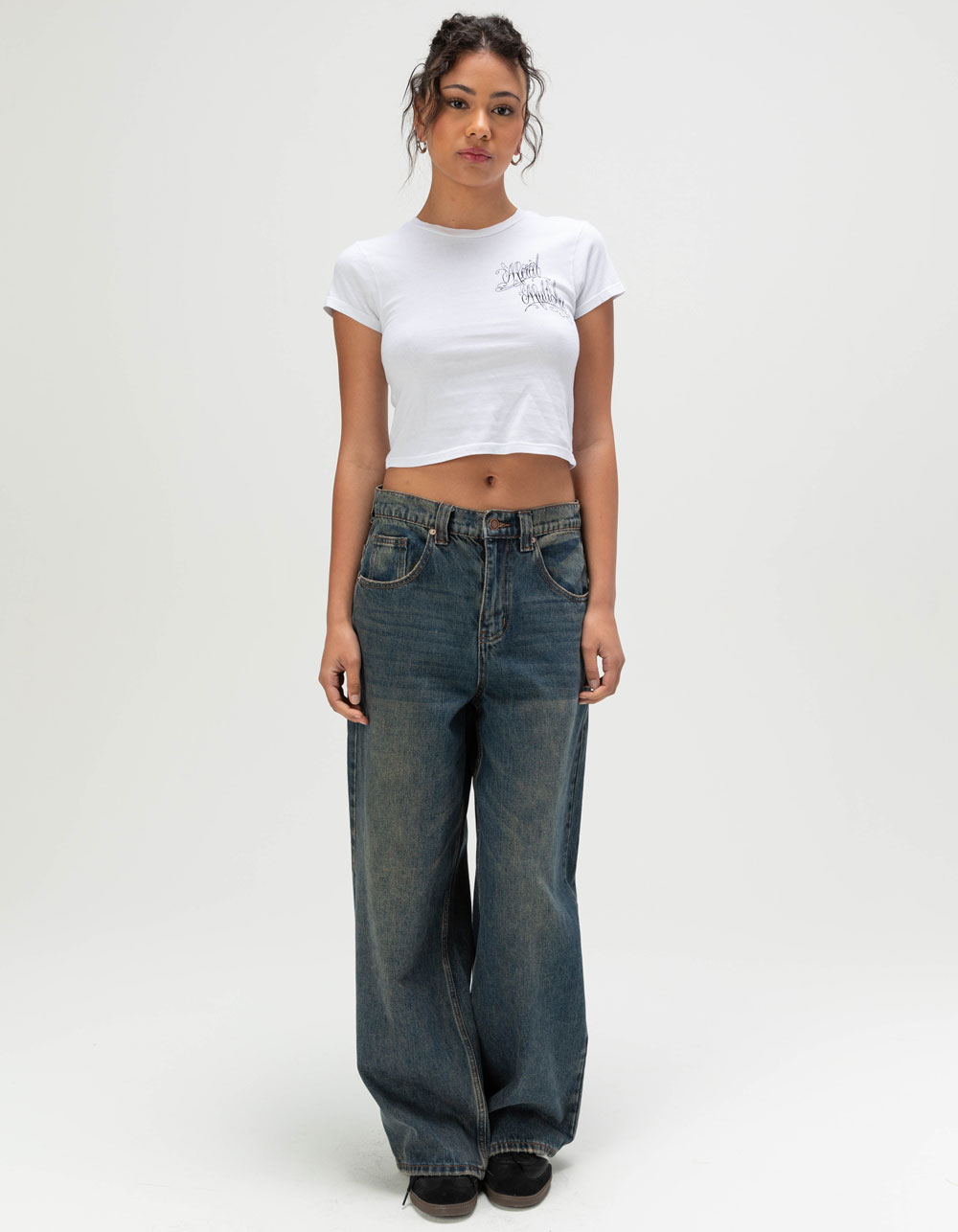 METAL MULISHA Ready Womens Baby Tee - WHITE