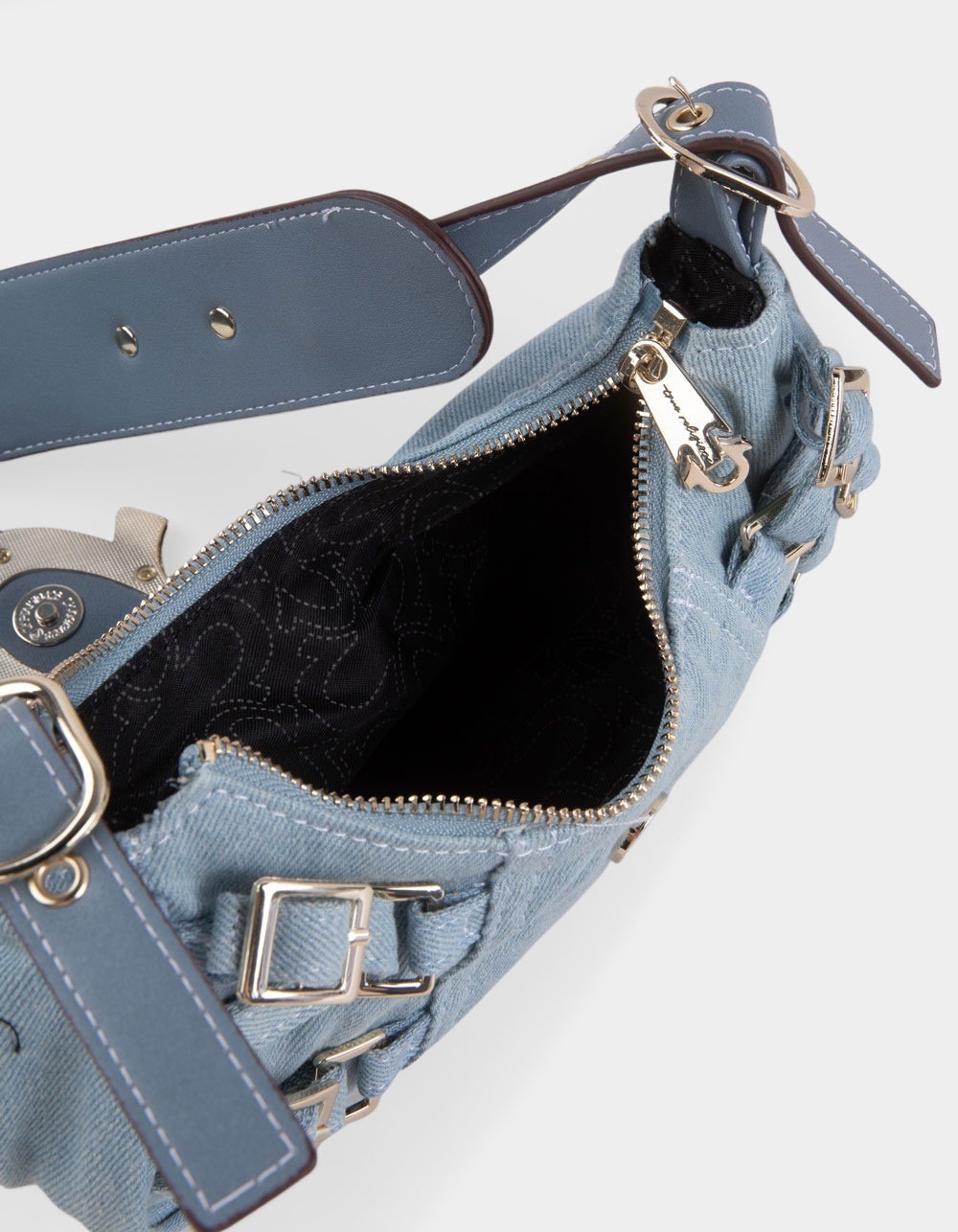 TRUE RELIGION Multi-Strap Denim Shoulder Bag - DENIM