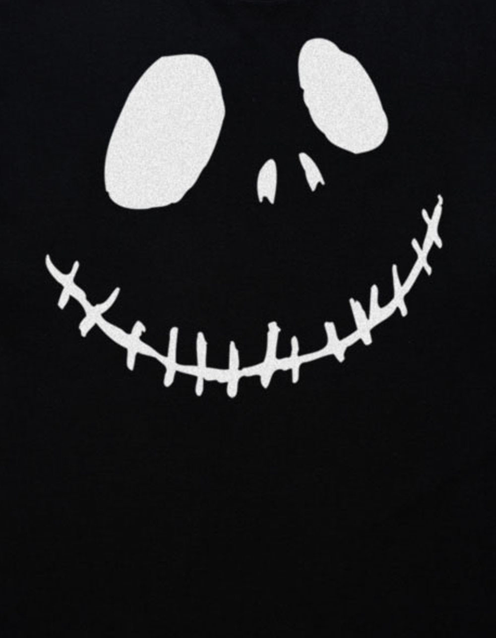 THE NIGHTMARE BEFORE CHRISTMAS Jack Face Outline Unisex Tee - BLACK