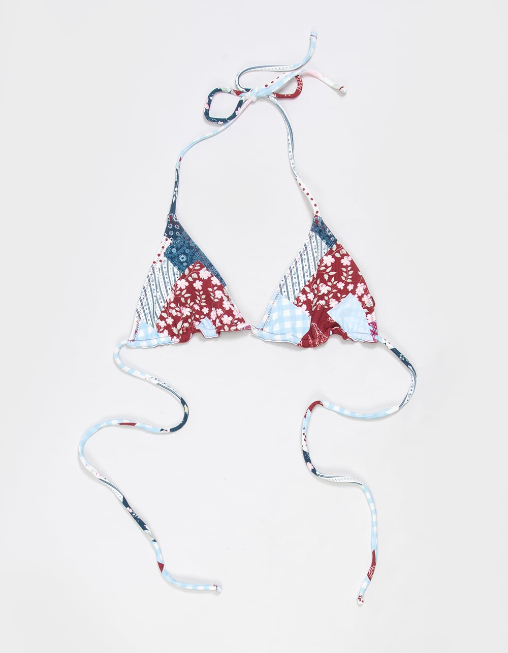 FULL TILT Textured Reversible Triangle Bikini Top - MULTI