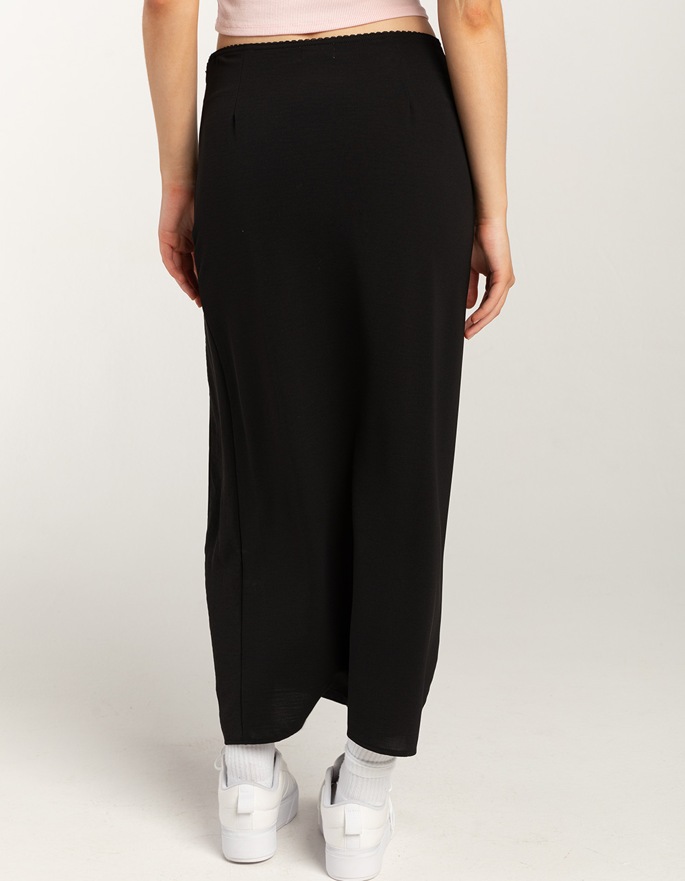 FULL TILT Low Rise Womens Maxi Skirt - BLACK
