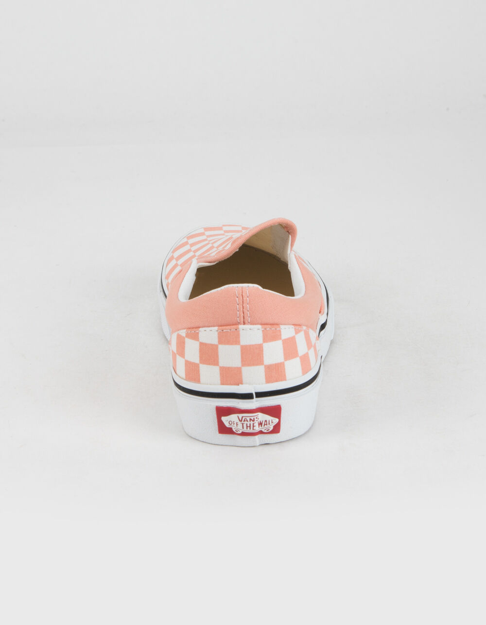 VANS Checkerboard Classic SlipOn Juniors Shoes SALMON/TRUE WHITE