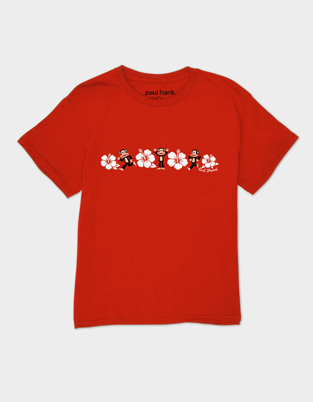 PAUL FRANK Hibiscus Line Up Unisex Kids Tee - RED