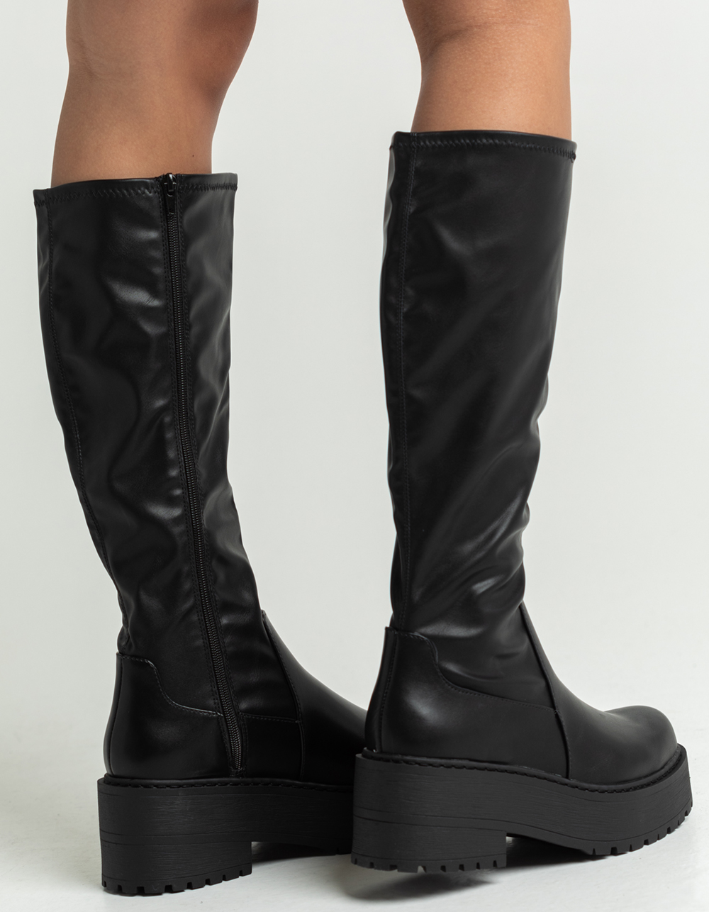 SODA Knee High Womens Lug Boots - BLACK | Tillys