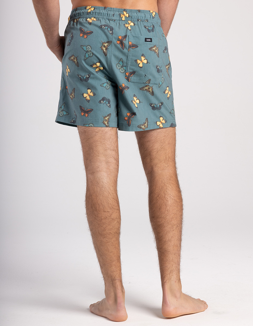 RSQ Butterfly Mens 5" Swim Shorts - PINE