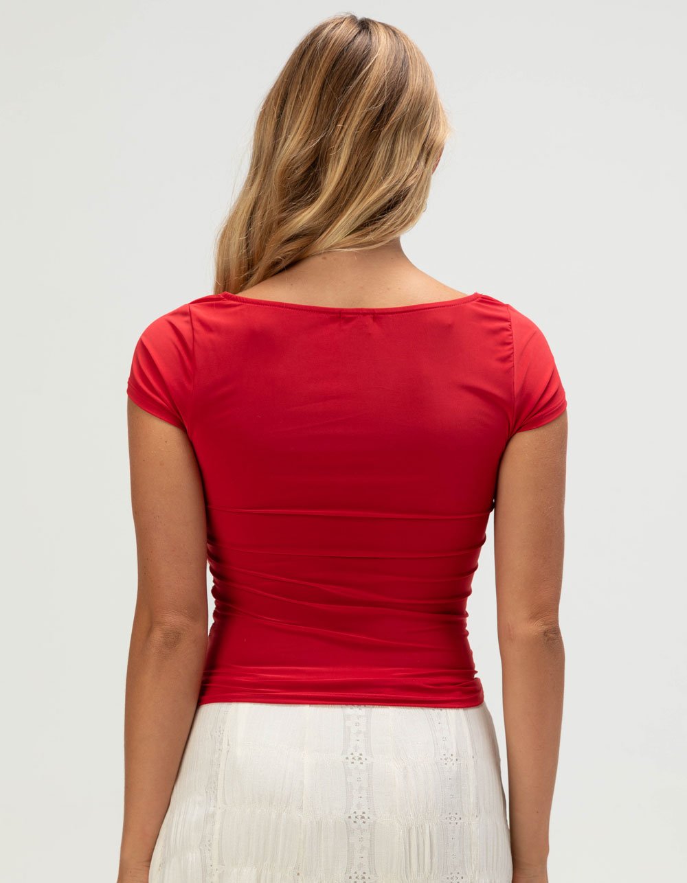 TILLYS Butter Soft Womens Cinch Side Tee - RED