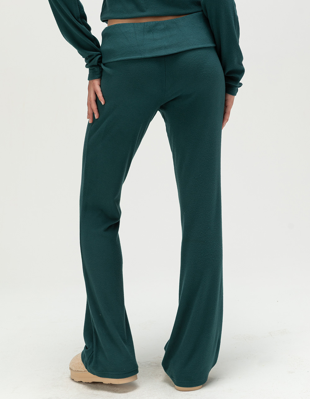 FULL TILT Brushed Fold Over Flare Womens Pants