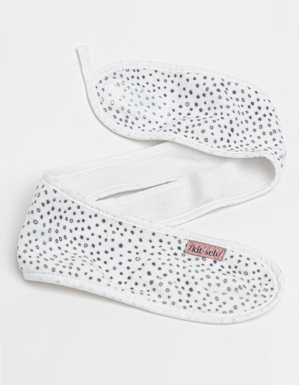KITSCH Micro Dot Microfiber Spa Headband BLACK/WHITE Tillys