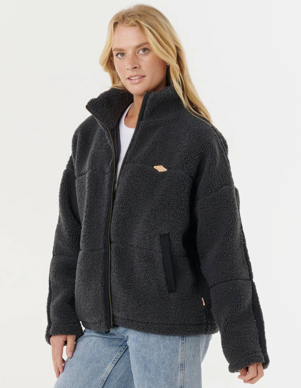 RIP CURL Cala Nights Womens Sherpa Jacket - BLACK