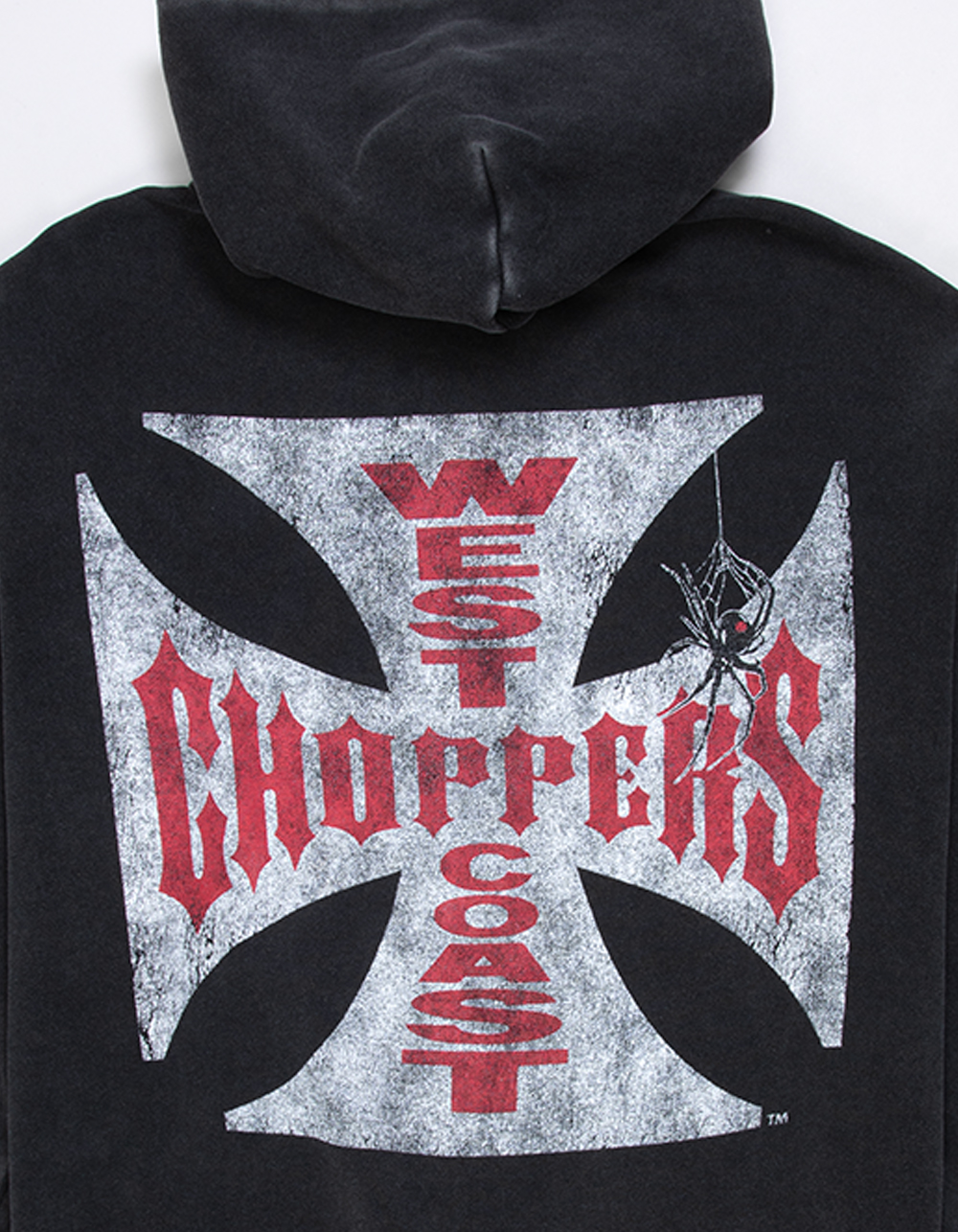 WEST COAST CHOPPERS Crawler Mens Zip-Up Hoodie - WASHED BLACK