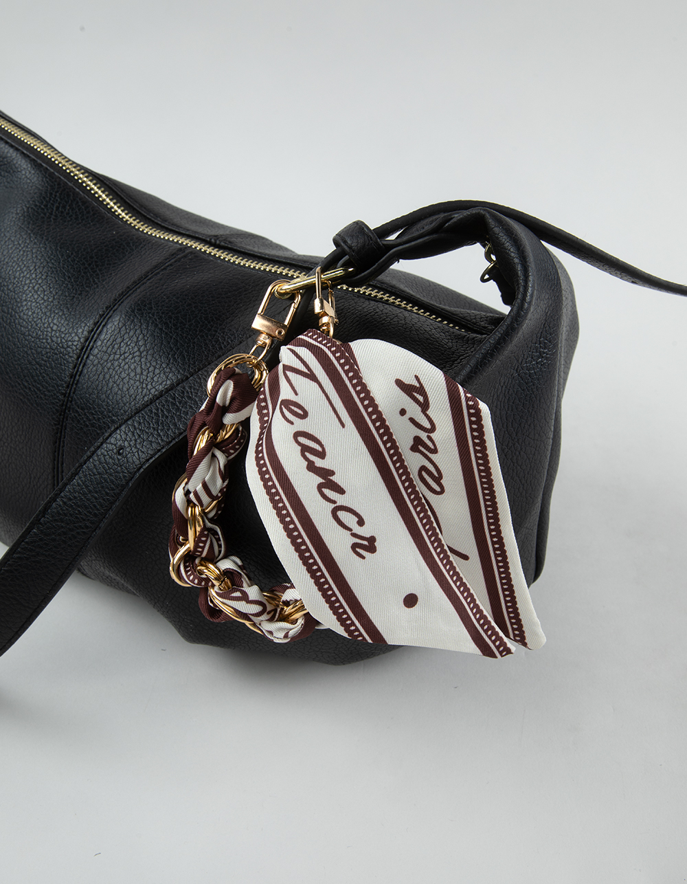 FULL TILT Polka Dot Bag Chain - BROWN/WHITE