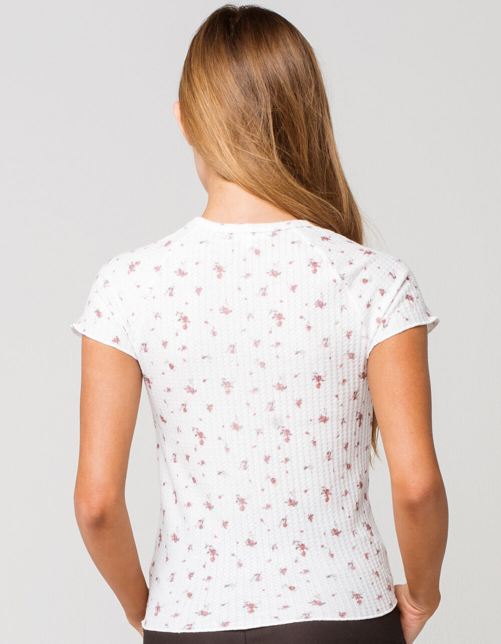 COCO & JAIMESON Floral Womens Thermal Top - WHITE COMBO