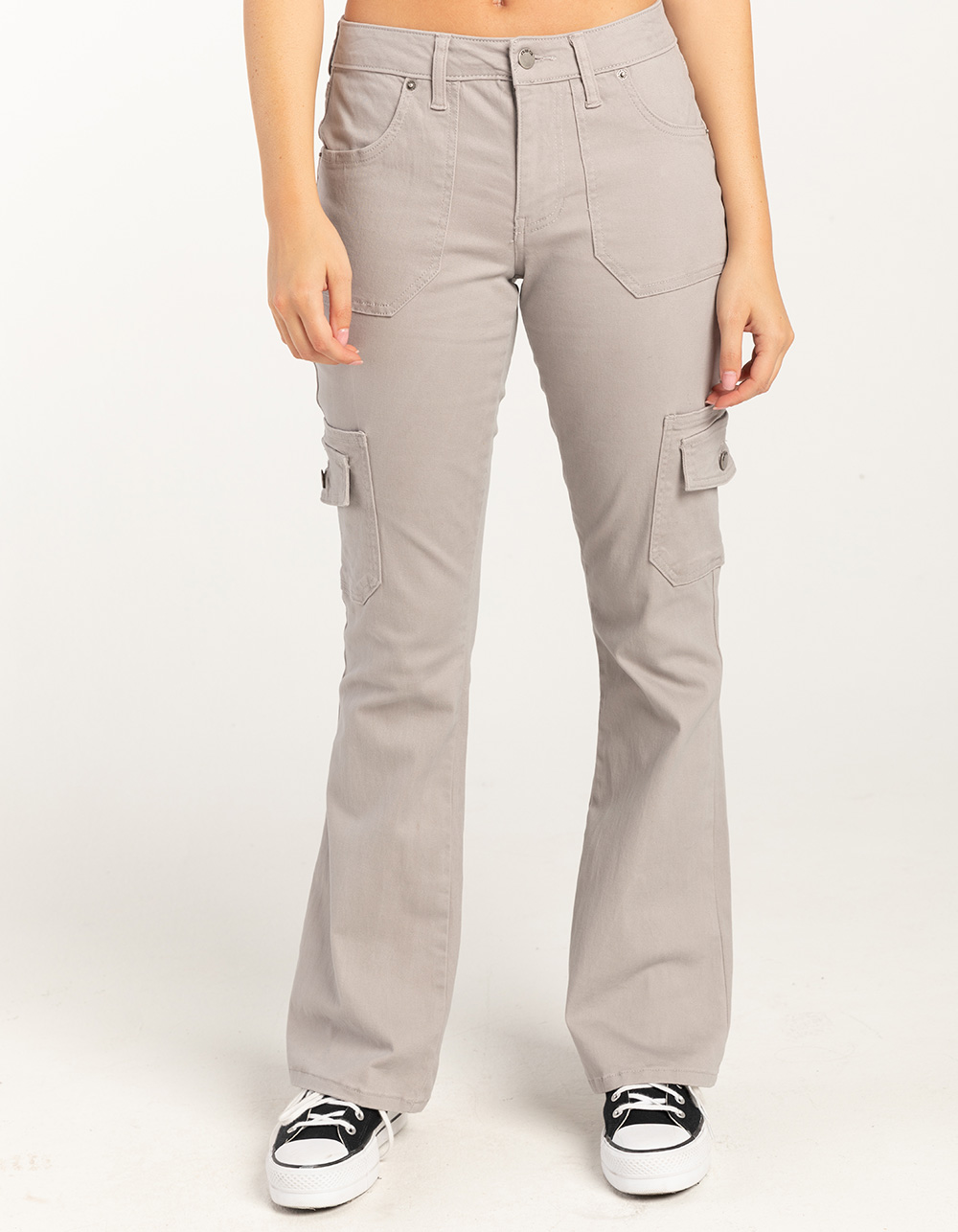 ✅ａ　melt the lady cargo flare pants RSQ Womens Low Rise Cargo Flare Pants - LIGHT GRAY - 23 | Tillys