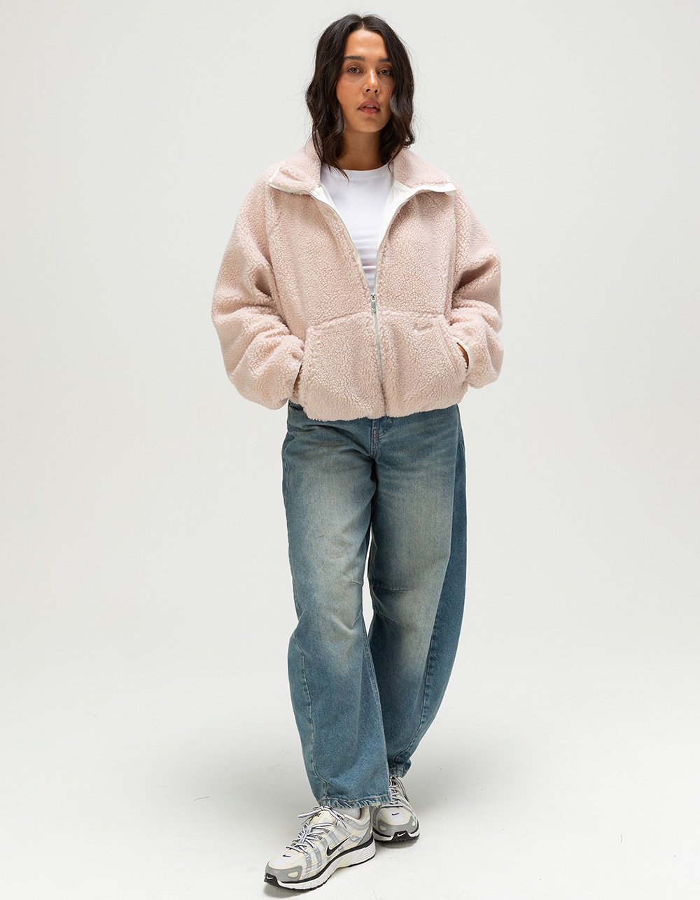 NIKE Sportswear Sherpa Womens Fleece Jacket - BLUSH