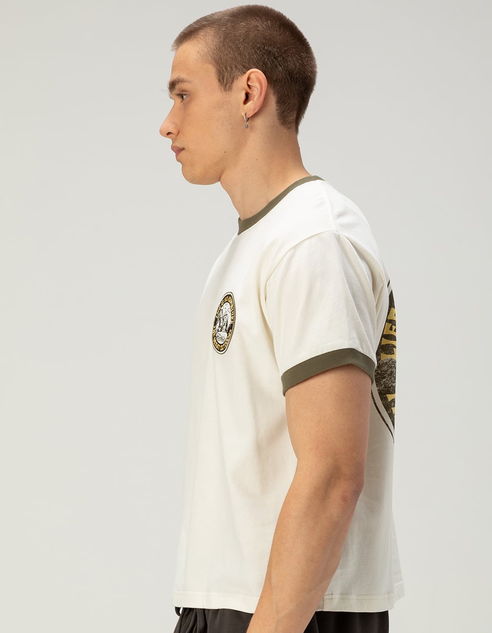 RSQ x Peanuts Outdoor Mens Shrunken Tee - OFF WHITE