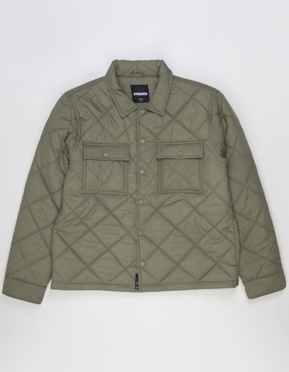 RSQ Mens Quilted Nylon Jacket - OLIVE