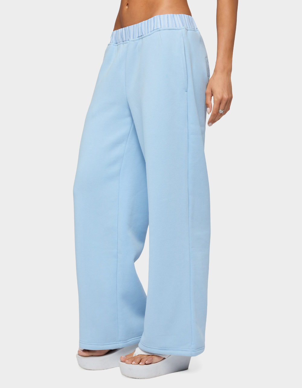 EDIKTED Core Stripey Wide Leg Sweatpants - BLUE
